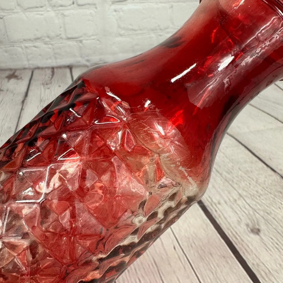 vintage DPS ENZO red quilted pattern Vase - Picture 7 of 7